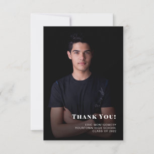 Tarjeta De Agradecimiento Clase 2024 Foto de un niño graduado