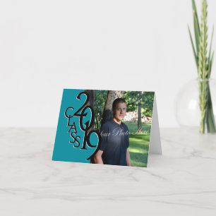 Tarjeta De Agradecimiento Clase de 2019 Graduación Verde azulada Gracias Fot