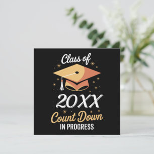 Tarjeta De Agradecimiento Clase de 2026 Cuenta Regresiva en Curso Personaliz