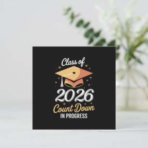 Tarjeta De Agradecimiento Clase de 2026 Cuenta Regresiva en Curso Personaliz