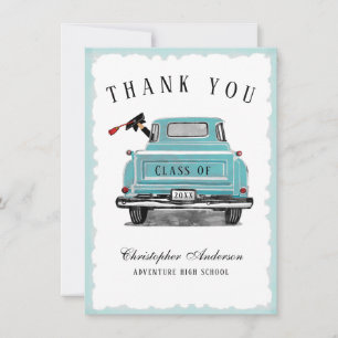 Tarjeta De Agradecimiento Clase de Camión Acuático Vintage de 2025 Graduació