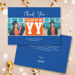 Tarjeta De Agradecimiento Clase de Collage de fotos de graduación de Naranja