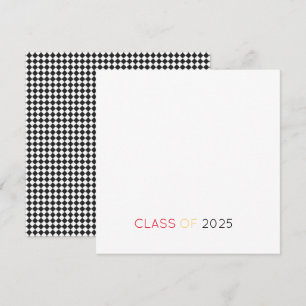 Tarjeta De Agradecimiento CLASE DE Colores de la Escuela de Grad Checkerboar