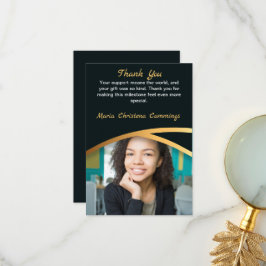 Tarjeta De Agradecimiento Clase de Elegancia Dorada de Fotografía de Graduac