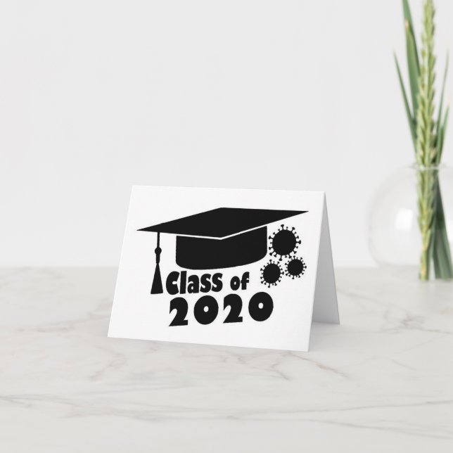 Tarjeta De Agradecimiento Clase de Gorra de graduación de 2020 (Anverso)