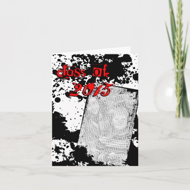 Tarjeta De Agradecimiento clase de grad de grunge de 2015 (Anverso)