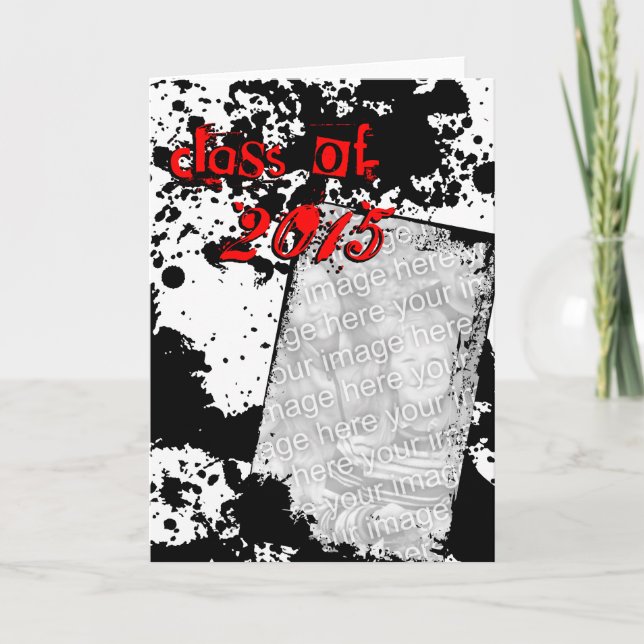 Tarjeta De Agradecimiento clase de grad de grunge de 2015 (Anverso)