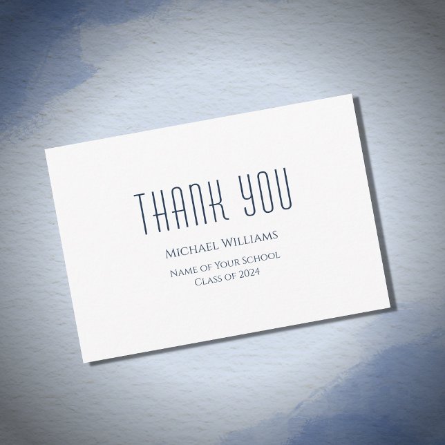 Tarjeta De Agradecimiento Clase de graduación 2024 Minimalista (Subido por el creador)
