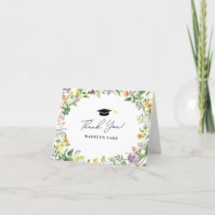 Tarjeta De Agradecimiento Clase de Graduación de Flor Silvestre 2025