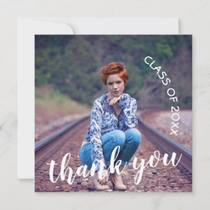 Tarjeta De Agradecimiento Clase de Graduación de Foto 2025 Gracias