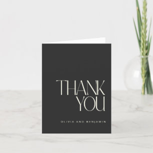 Tarjeta De Agradecimiento Clase Elegante Negro Simple Moderno Personalizado