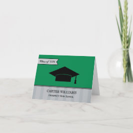 Tarjeta De Agradecimiento Clase moderna de Graduación de Personalizado Verde