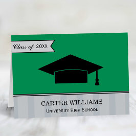 Tarjeta De Agradecimiento Clase moderna de Graduación de Personalizado Verde