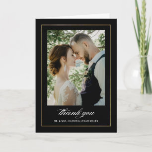 Tarjeta De Agradecimiento Clásica Boda de Fotos 