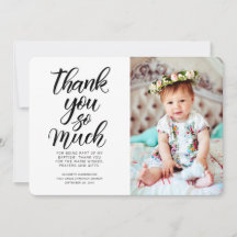 Clásica caligrafía Foto Bautismo Gracias