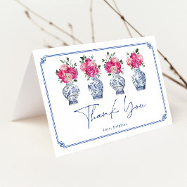 Tarjeta De Agradecimiento Clásica ducha de novia de porcelana Chinoiserie