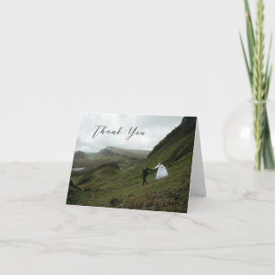 Tarjeta De Agradecimiento Clásica foto en blanco y negro para boda atemporal