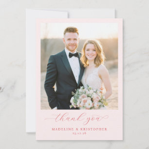 Tarjeta De Agradecimiento Clásica Foto Romántica de Melocotón