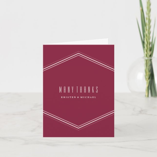 Tarjeta de agradecimiento clásica hexagonal - Gran (Anverso)