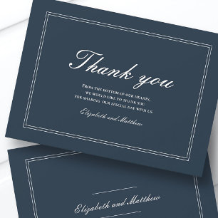 Tarjeta De Agradecimiento Clásica y Simple Elegante Boda Gracias