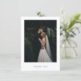 Tarjeta De Agradecimiento Clásico Atemporal Foto Boda Formal