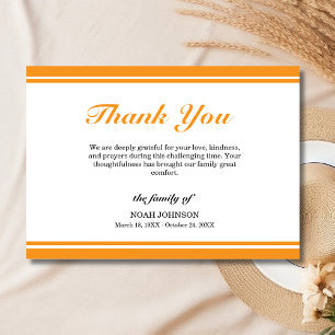 Tarjeta De Agradecimiento Clásico borde conmemorativo blanco y naranja