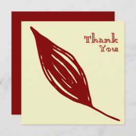 Tarjeta De Agradecimiento Clásico Burgundy Leaf Elegant