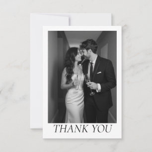 Tarjeta De Agradecimiento Clásico Corazón de Amor Elegante Minimalista Foto