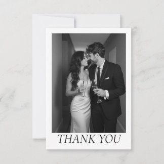 Tarjeta De Agradecimiento Clásico Corazón de Amor Elegante Minimalista Foto 