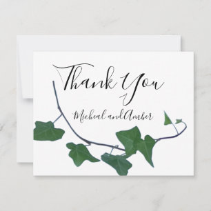 Tarjeta De Agradecimiento Clásico Elegante acuarela Vestido Verde Inglés