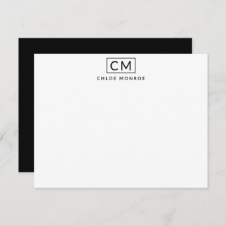 Tarjeta De Agradecimiento Clásico Elegante Moderno Minimalista Blanco Negro