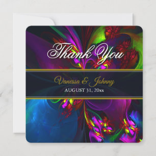 Tarjeta De Agradecimiento Clásico elegante patrón floral moderno #902 Boda