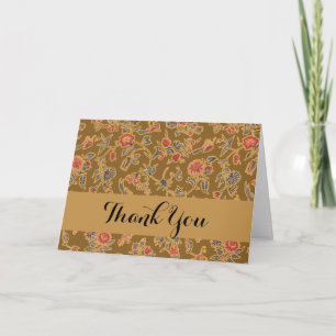 Tarjeta De Agradecimiento Clásico Flor Bonito Chintz Diseño floral suave
