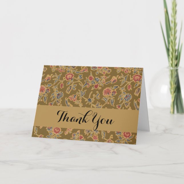 Tarjeta De Agradecimiento Clásico Flor Bonito Chintz Diseño floral suave (Anverso)