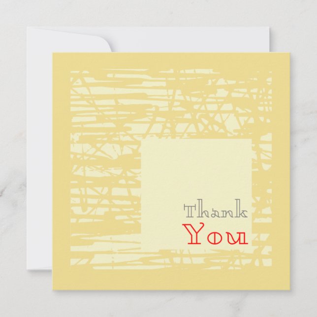 Tarjeta De Agradecimiento Clásico Gols Beige Elegante Gris Rojo Texto (Anverso)