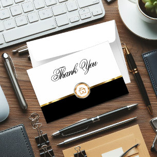 Tarjeta De Agradecimiento Clásico Inmobiliario Gracias Notecards