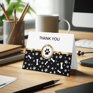 Tarjeta De Agradecimiento Clásico Mascota Tema de negocios Gracias Cartas