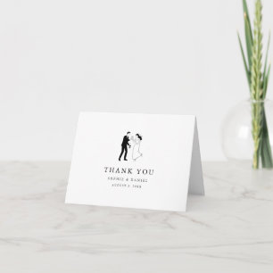 Tarjeta De Agradecimiento Clásico Minimalista Elegante Dibujado a Mano