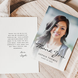 Tarjeta De Agradecimiento Clásico moderno blanco y negro de fotos de 2025