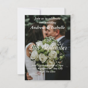 Tarjeta De Agradecimiento Clásico moderno Elehgant Boda Minimalista simple