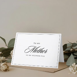 Tarjeta De Agradecimiento Clásico moderno para mi madre en el día de la boda