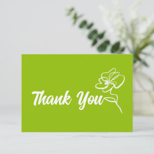 Tarjeta De Agradecimiento Clásico Moderno Verde Floral Citrus Brillante Boce