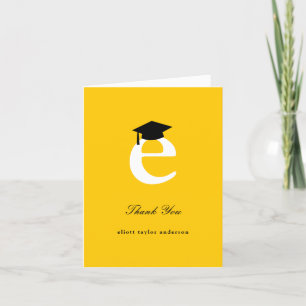 Tarjeta De Agradecimiento Clásico Monograma O Graduación Foto Moderna