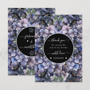 Tarjeta De Agradecimiento Clásico Negro Floral Malhumorado Marido Madre Boda
