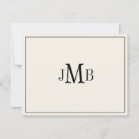 Clásico negro y crema monograma en plano