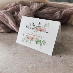 Tarjeta De Agradecimiento Clásico Rosa Polvoriento Floral de Boda 