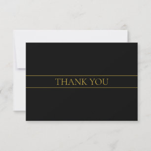 Tarjeta De Agradecimiento Clásico Texto y Líneas de Oro Personalizables