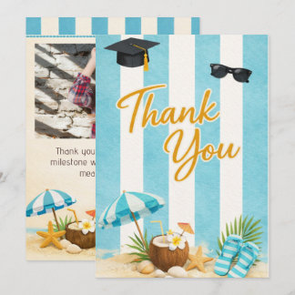 Tarjeta De Agradecimiento Class of 2026 Coastal Beach Grad Thank You Card