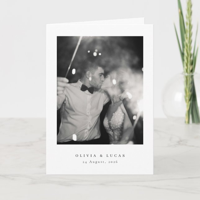 Tarjeta De Agradecimiento Classic Elegance Folded Wedding (Anverso)