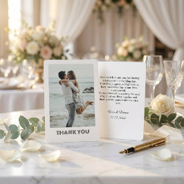 Tarjeta De Agradecimiento Classic Formal Wedding Photo Thank You Card